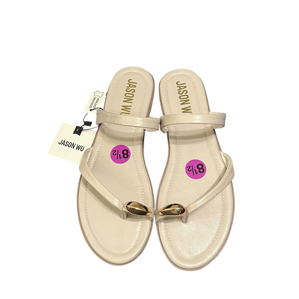 Jason Wu Genuine Leather Toe Ring Slide Sandals (Size 8.5)